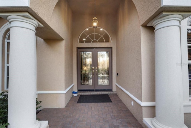 entrance to property with french doors