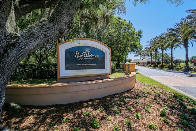 view of community sign