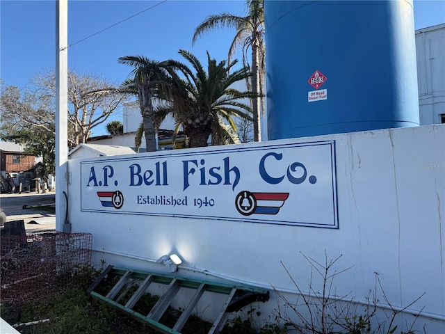 view of community sign