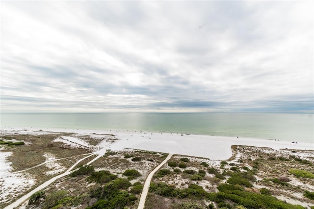 water view featuring a beach view