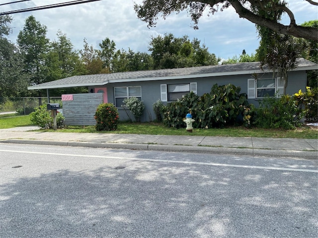 view of single story home