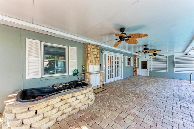 view of patio featuring french doors