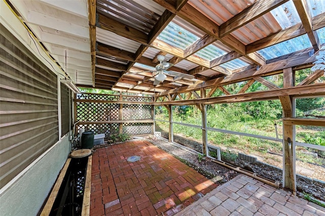 view of patio with ceiling fan