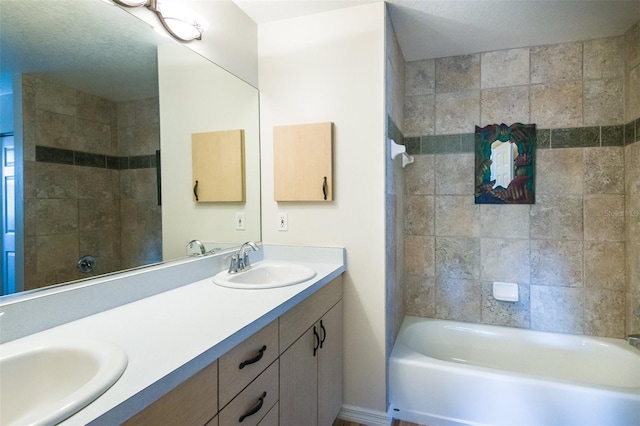 full bath with double vanity and a sink