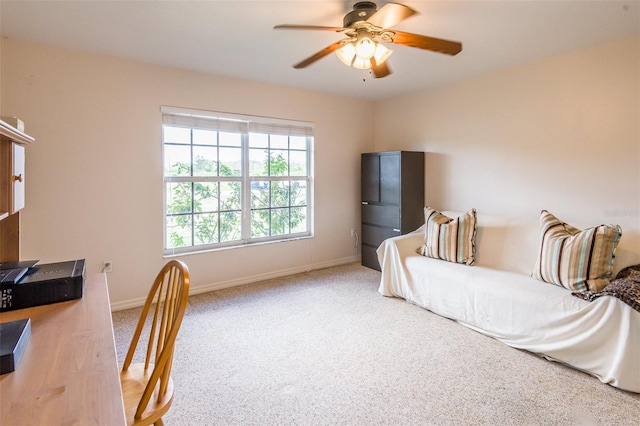 1496 Palm View Rd, Sarasota, FL 34240 - carpeted office featuring ceiling fan and baseboards