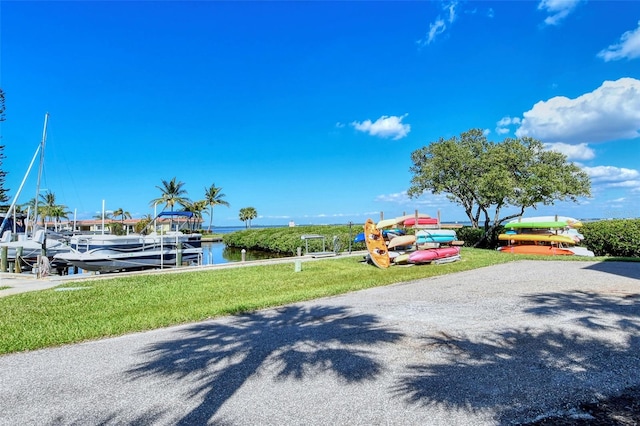 view of road featuring a water view