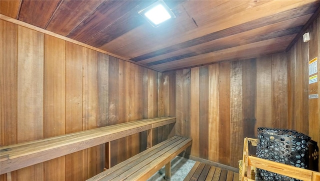 view of sauna