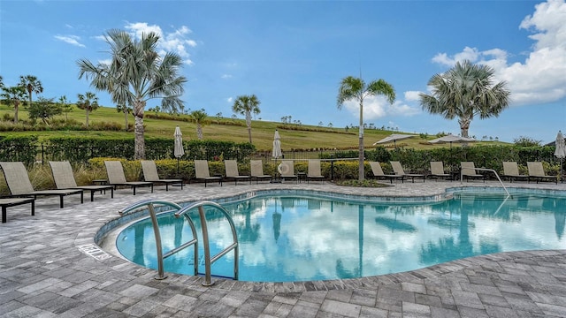 view of pool with a patio area