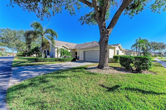 single story home with a garage