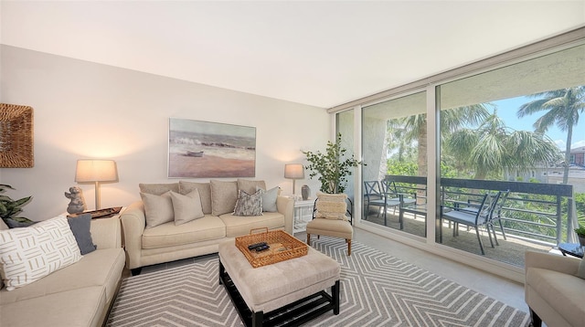 living room featuring a healthy amount of sunlight