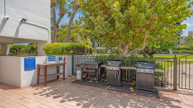 view of patio with grilling area