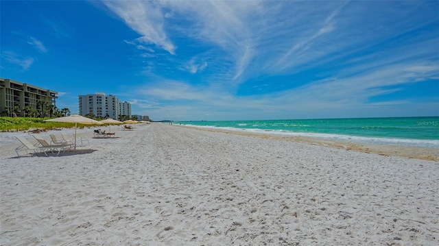 water view featuring a beach view