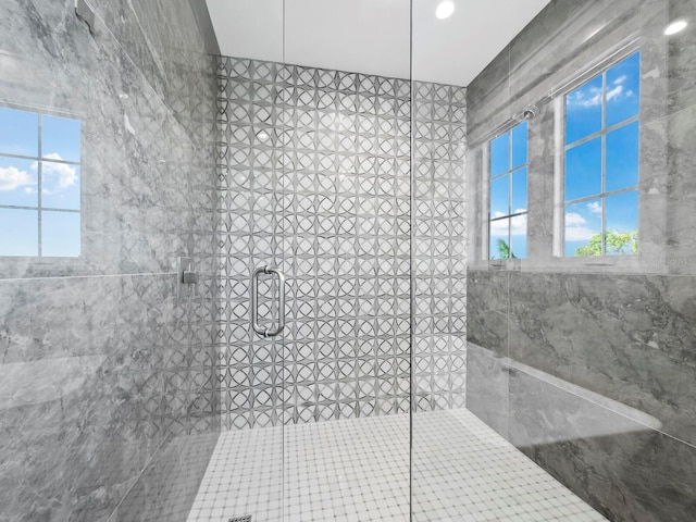 bathroom with an enclosed shower