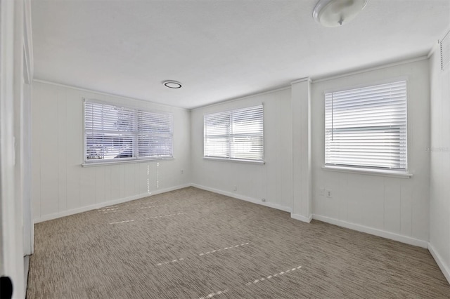 carpeted spare room featuring plenty of natural light