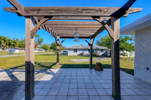 view of patio featuring a pergola