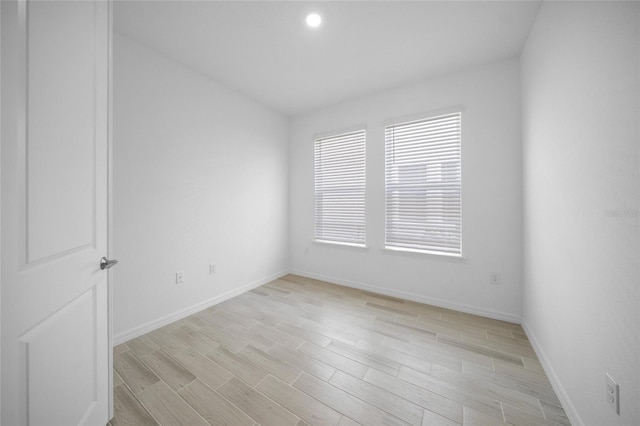 empty room featuring light wood-type flooring