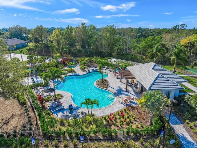 view of pool featuring a patio area