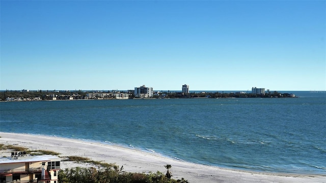 water view with a view of the beach