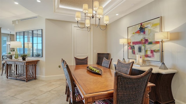 dining room with an inviting chandelier