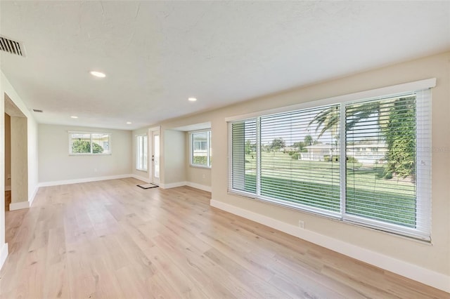 unfurnished living room featuring light hardwood / wood-style flooring