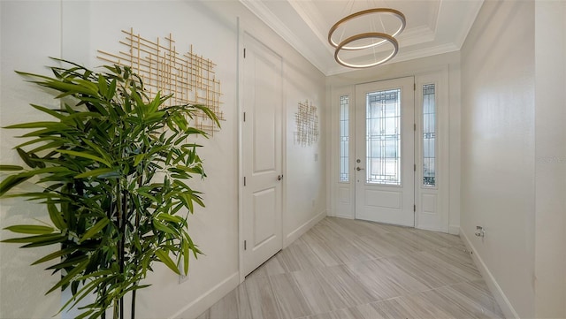 entrance foyer with crown molding