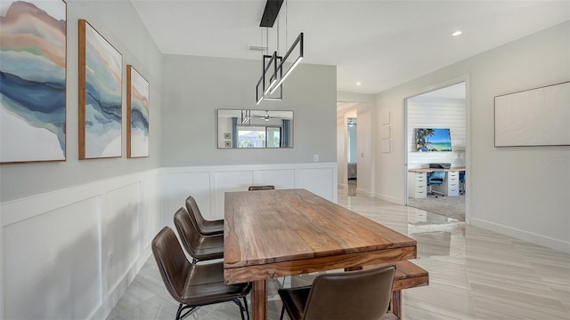 view of dining area