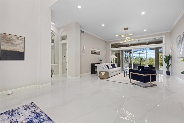 common area featuring visible vents and a sunroom