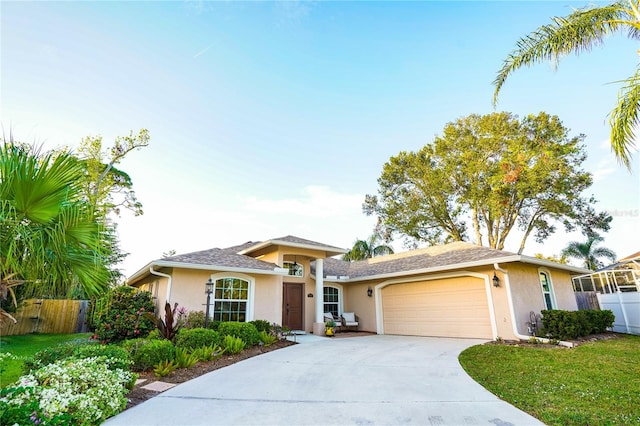 view of front of house with a garage