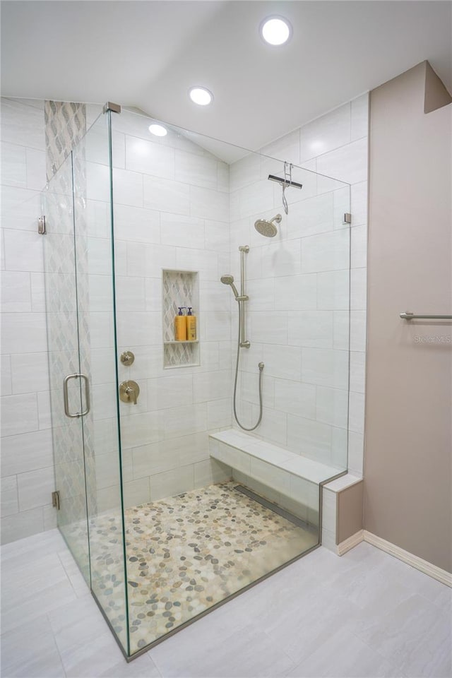 bathroom with walk in shower