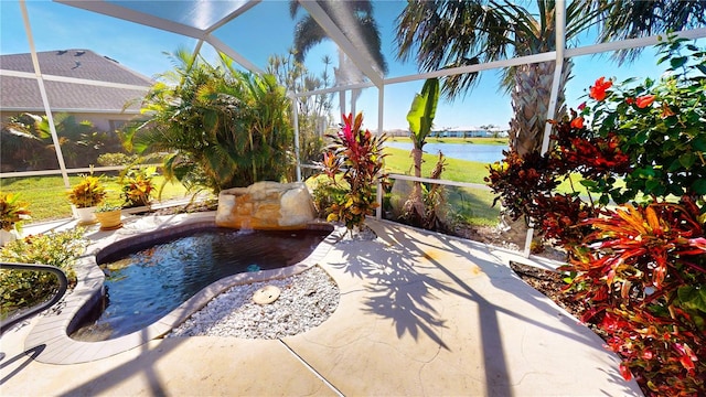 view of patio / terrace with glass enclosure