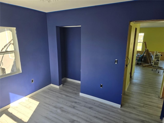 empty room featuring light wood-type flooring