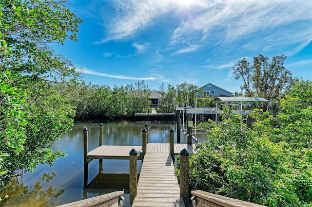 901 30th Ct E, Bradenton, FL 34208 - dock area with a water view and boat lift