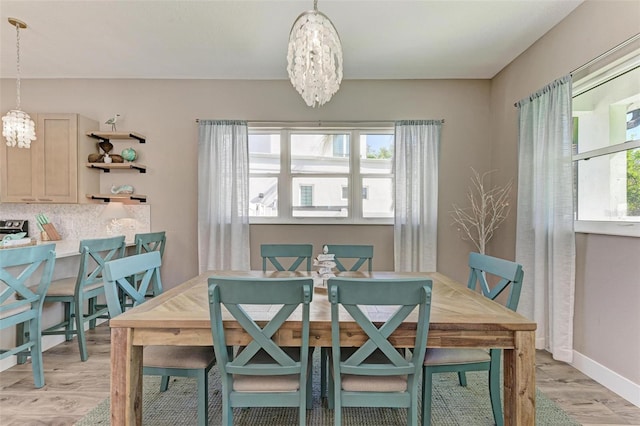 901 30th Ct E, Bradenton, FL 34208 - dining area featuring a chandelier and light wood-type flooring
