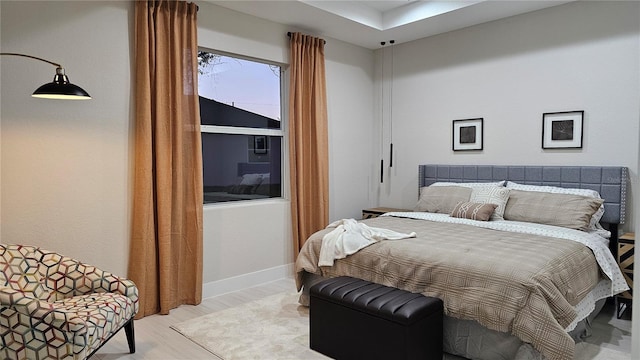 bedroom featuring light hardwood / wood-style flooring