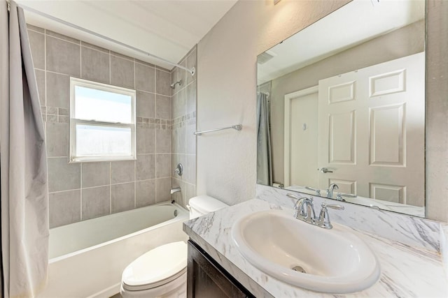 3030 58th Way E, Palmetto, FL 34221 - bathroom featuring shower / bathtub combination with curtain, vanity, and toilet