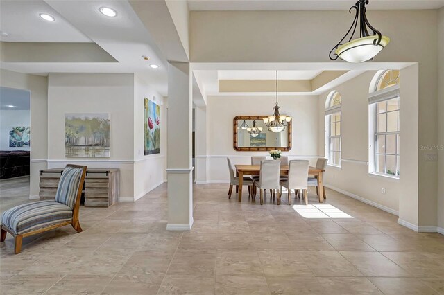 17113 1st Dr E, Bradenton, FL 34212 - dining room featuring a notable chandelier