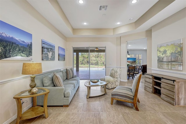 17113 1st Dr E, Bradenton, FL 34212 - living room with ceiling fan