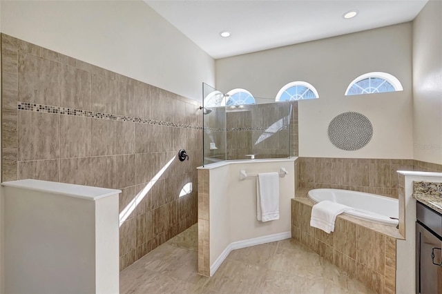 17113 1st Dr E, Bradenton, FL 34212 - bathroom with separate shower and tub and vanity