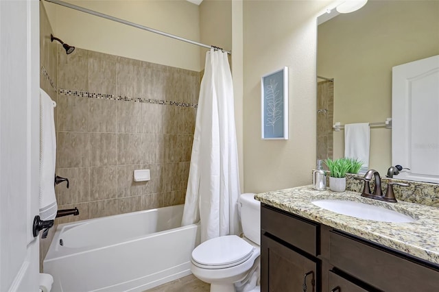 17113 1st Dr E, Bradenton, FL 34212 - full bathroom featuring vanity, toilet, and shower / bathtub combination with curtain