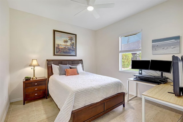 17113 1st Dr E, Bradenton, FL 34212 - tiled bedroom featuring ceiling fan