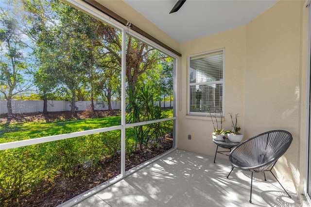 view of unfurnished sunroom