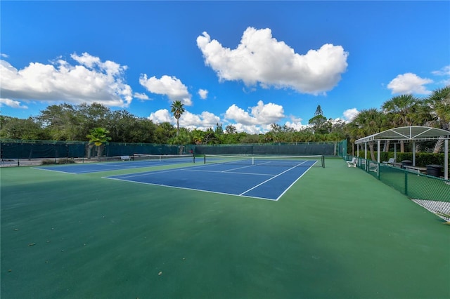1249 S Basin Ln, Sarasota, FL 34242 - view of tennis court with fence