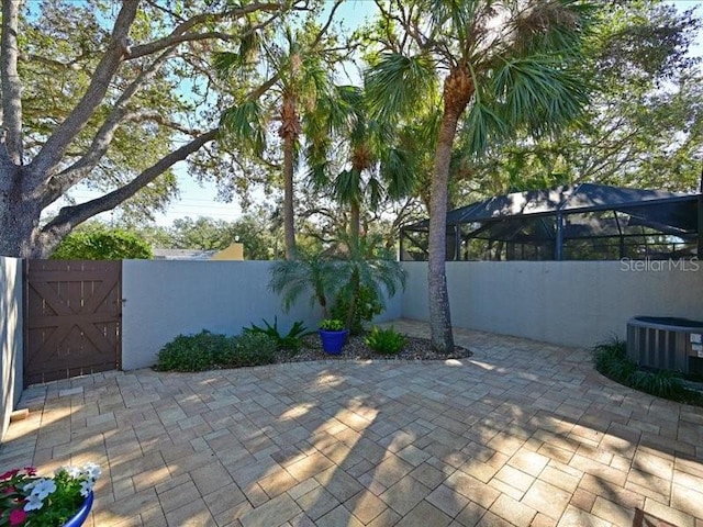 view of patio / terrace with central AC unit