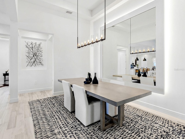 dining room with wood-type flooring