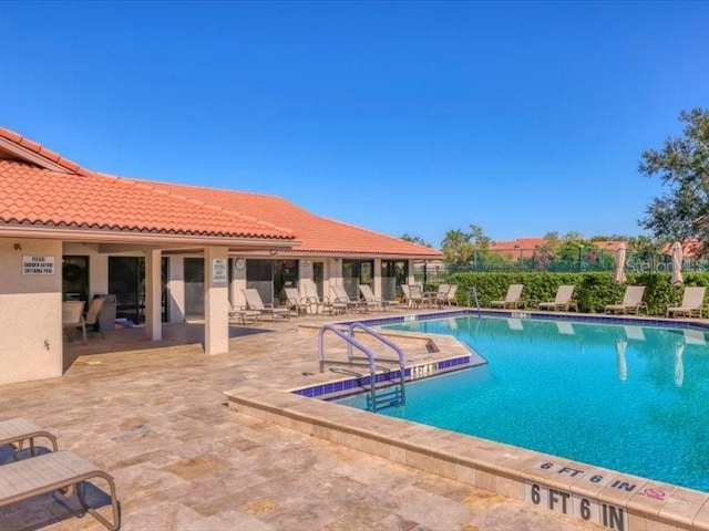 view of pool featuring a patio area