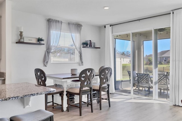 dining area featuring light hardwood / wood-style floors