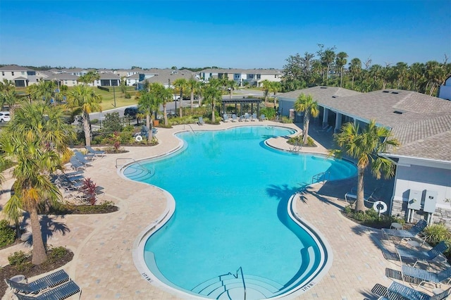 view of pool with a patio