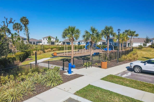 view of community with a playground