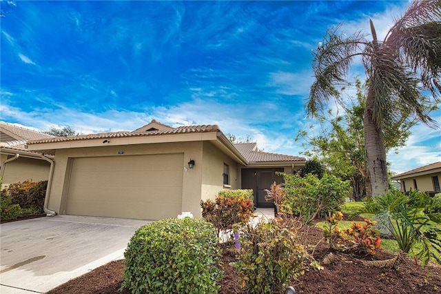 view of front of house with a garage