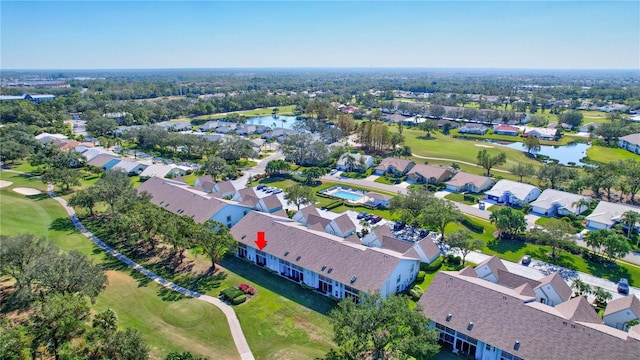 6713 Stone River Rd Unit 205, Bradenton, FL 34203 - aerial view of property and surrounding area featuring a golf club, a nearby body of water, and nearby suburban area